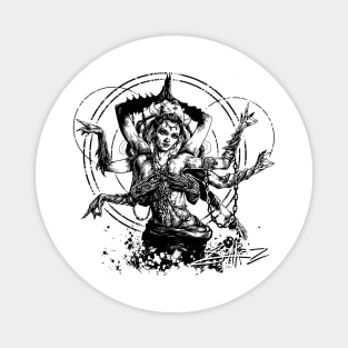 Kali Goddess Black Ink Transparent Magnet